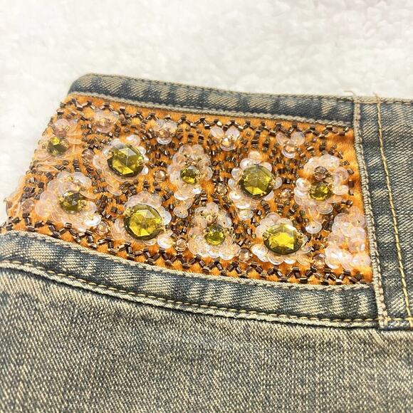 Express Beaded Denim Skirt Size 5/6 - Picture 2 of 6